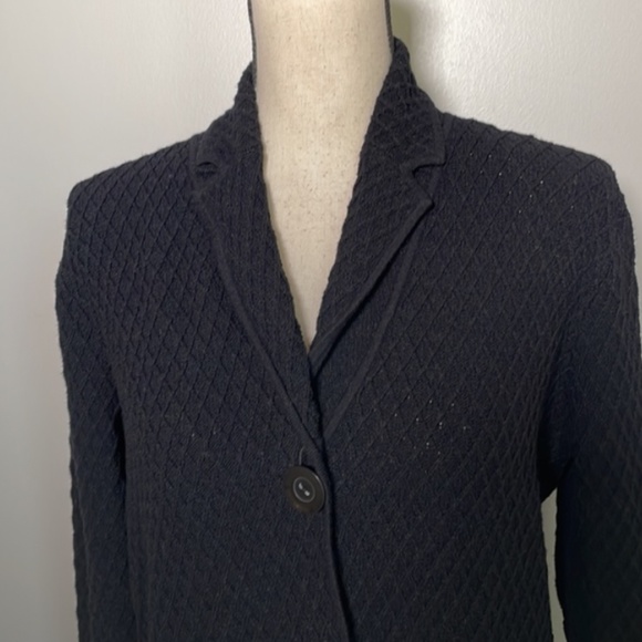 Jones New York Collection Black Collared Button Down Long Sleeve Blazer L - Picture 3 of 9